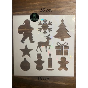 Yılbaşı Süsü Cam Şablonu