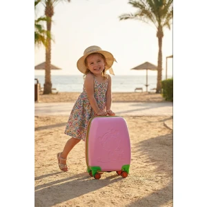 WX-410 Pembe Kız Çocuk Valiz 55 cm 2 kg ABS Malzeme