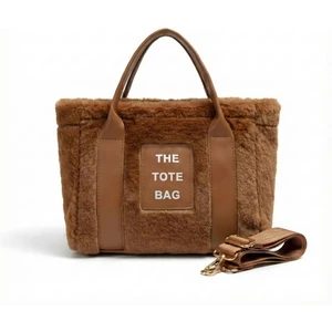 Carra Bags Yumuşak Dokulu Peluş Tote Omuz Çantası - Kahve