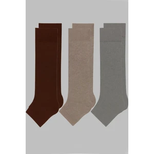 3 Çift Burunsuz Basic Pamuk İçerikli Yoga Tozluk