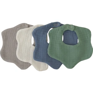 4'lü  Organik Pamuk 8 Katlı Multi Müslin Çiçek Kız Bebek Salya ve Mama Önlük,yakalık (Model 2)