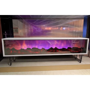 Craft Concept Tvşöminesi Bluetooth 4 Farklı Mod Elegance Özel Seri Siyah Metal Ayaklı Beyaz Kasa