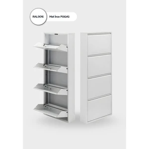 Mobilya Pratik 4'lü Metal Ayakkabılık - Beyaz