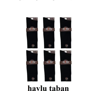 6 Lı Tabanı Havlu Pamuklu Erkek Çorap Siyah