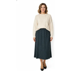 Kadın Kışlık Parçalı Anne Etek Balıksırtı Desenli Şardonlu Lastikli Pamuklu Kalın Dokulu