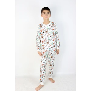 Harika Kids Erkek Çocuk Baskılı Interlok Kumaş Uzun Kollu Pijama Takımı