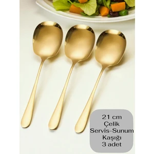 Çelik 21 cm 3 Adet  Servis Kaşığı / Sunum Kaşığı