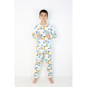 Harika Kids Erkek Çocuk Baskılı Interlok Kumaş Uzun Kollu Pijama Takımı