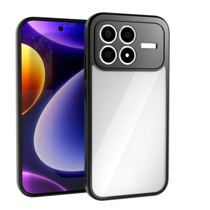 Xiaomi Poco F8 Pro Kılıf Kamera Korumalı Silikon Kenarlı Arkası Şeffaf Roll Kapak