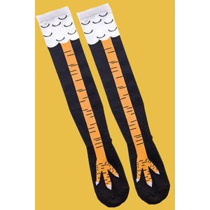 Tekli Unisex Tavuk Ayağı Desenli Dizaltı Çorap