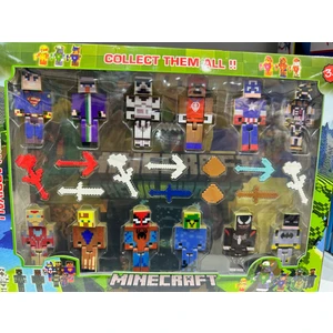 12'li Süper Kahraman Oyuncak Figürleri 23 Parça LEGO Yapı Oyuncak Figür Minecraft