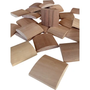 Değerli Hobi Ahşap ceviz  Tasarım Parçalar 4x4 cm 100  Adet Oval Üst Düz Alt