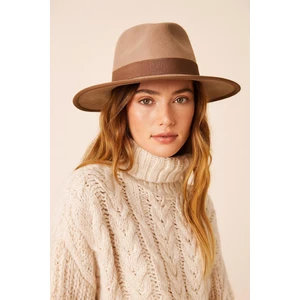 Premium Valerie Fedora Şapka - Bej