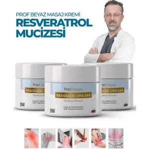 3'lü Prof Beyaz Masaj Kremi | Yoğun Resveratrol Mucizesiyle Güçlendirilmiş Bitkisel Formül