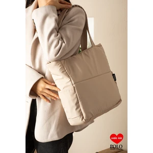 POLOGRAND London Orijinal Geniş Hacimli Su Geçirmez Puf Şişme Shopper Okul Spor Iş Için Büyük Boy Omuz ve Kol Çantası