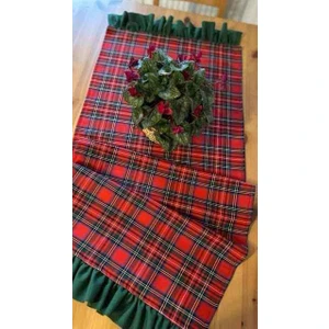 Lumia Home Fırfırlı Ekose Desenli Runner Kırmızı 40X120