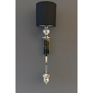 Elite Lighting Nereid Krom Renk Aplik Siyah Kumaş Başlık Şık Elektrikli Duvar Apliği