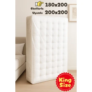 MEGA BOY 235X60 Ultra Kalın Çift Kişilik Yatak Baza Koruma Naylonu Taşıma Taşınma Saklama Poşeti