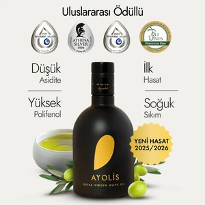 Premium Gurme Ayvalık Zeytinyağı 500 Ml Ödüllü Yüksek Polifenollü Erken Hasat Soğuk Sıkım Natürel Sızma Zeytinyağı
