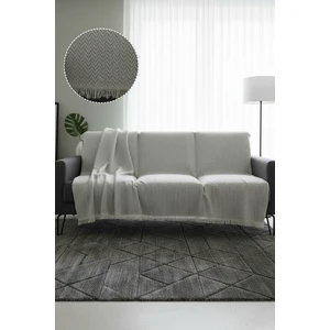 Pamuklu Bohem Koltuk Çekyat Berjer Örtüsü Şalı | Tekli Üçlü Kanepe Kılıfı | Çift Taraflı Terletmez |170X210 Açık Gri