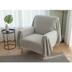 Pamuklu Bohem Koltuk Çekyat Berjer Örtüsü Şalı | Tekli Üçlü Kanepe Kılıfı | Çift Taraflı Terletmez 170X210 | Bej