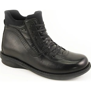 28553-G Kadın Siyah Deri Comfort Bot