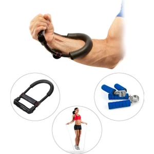 Spor Byfit El Bileği Kol Güçlendirme Aleti + El Yayı  + Atlama Ipi - 3'lü Set