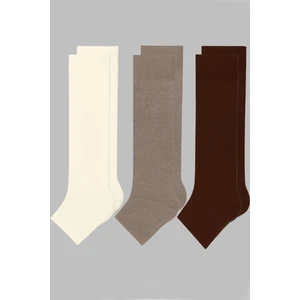 3 Çift Burunsuz Basic Pamuk İçerikli Yoga Tozluk