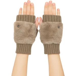 Aydın Şapkacınız Kadın Peluş Parmaksız Eldiven – Sıcak & Şık Kış Aksesuarı
