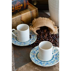Heda Porselen Saraylı 4 Parça 2 Kişilik Porselen Kahve  Fincan Takımı 100 ml