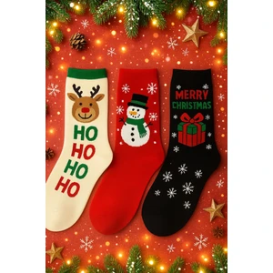 Unisex 3 Çift Yılbaşı Çorabı
