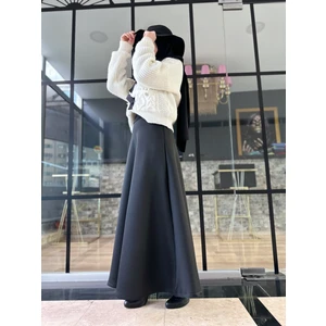 Scuba Uzun Kloş Etek Puf Scuba Kloş Etek Uzun Scuba Etek Tesettür Scuba Etek