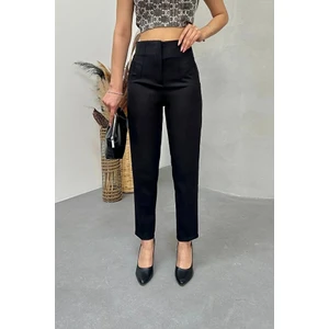 Kadın Yüksek Bel Pensli Zra Pantolon – Beyaz / Krem / Bej / Lacivert / Siyah | 36-46 Beden | Business & Ofis Kombin