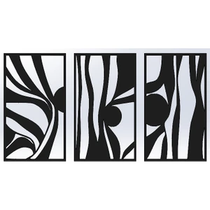 3’lü Soyut Desenli Metal Duvar Dekoru