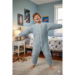 Özlem Bebe Açık Mavi Çizgi 7-16 Yaş Arası Ara Dolgu Uyku Tulumu