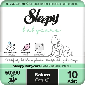 Babycare Bebek Bakım Örtüsü 60X90 cm Yumuşak Dokulu Sıvı Geçirmez Arka Yüzey 10 Adet
