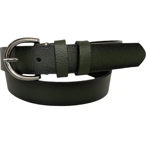 Deri Nikel Tokalı Yeşil Kadın Kemeri, 3cm