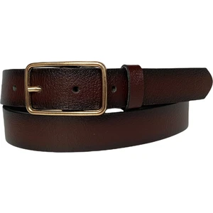 Deri Gold Dikdörtgen Tokalı Bordo Kadın Kemeri, 3cm