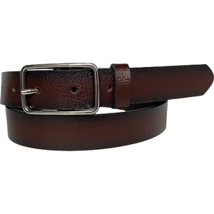 Deri Gümüş Dikdörtgen Tokalı Bordo Kadın Kemeri, 3cm