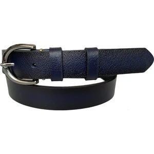 Deri Nikel Tokalı Lacivert Kadın Kemeri, 3cm