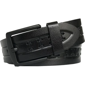 Desenli Siyah Kot Spor Deri Kemer 4,5 cm