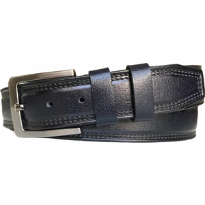 Goderi Deri Desenli Lacivert Kemer 4 cm