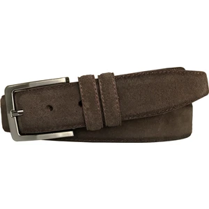 Goderi Süet Deri 3.5 cm Koyu Kahverengi Klasik, Kumaş Pantolon Kemeri