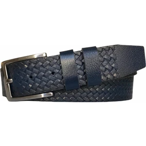 Deri, Lacivert 4 cm Tek Parça Kemer