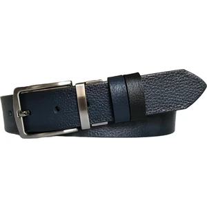 Goderi  Deri Çift Taraflı 4 cm Kemer; Siyah, Lacivert