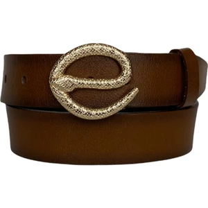 Deri, Gold Yılan Tokalı Tosado Kadın Kemeri 4 cm