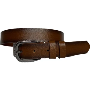 Deri Kahverengi Nikel Tokalı Kahverengi Ince Kadın Kemeri 3 cm