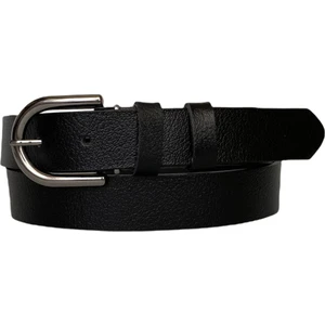 Deri Siyah Nikel Tokalı Siyah Kadın Kemeri, 3cm