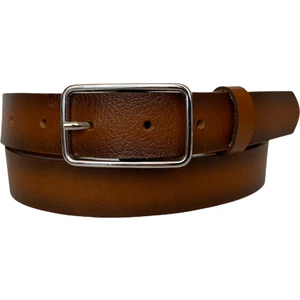 Deri Gümüş Dikdörtgen Tokalı Taba Kadın Kemeri, 3cm