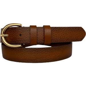 Deri Gold Tokalı Taba Baskılı Kadın Kemeri, 3cm